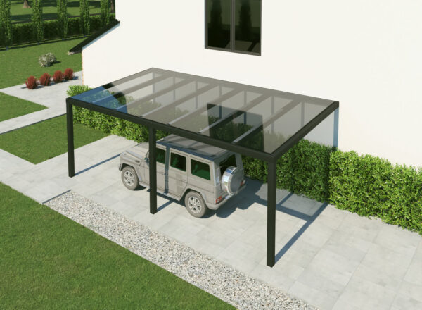 Carport Alu mit Glas in anthrazit 5x3,5m